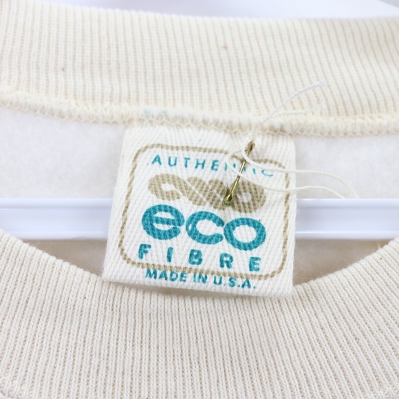 90s New Eco Fibre Mens XL Crewneck Sweater Cream - Picture 4 of 8
